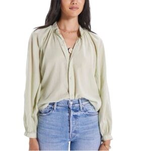 MOTHER Soft Green Button-Up Blouse